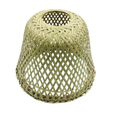 Imagem de ＡＷＨＡＯ Capa de lustre de bambu, abajur de bambu, capa de abajur decorativo para casa de chá, sala de estar, restaurante, abajur rústico de bambu