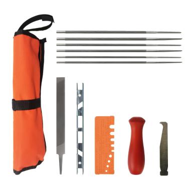 Imagem de Pacote com 12 limas de motosserra, kit de arquivo de afiador de motosserra inclui 5/32 polegadas x 2, 3/16 polegadas x 2, 2 limas redondas de motosserra, lima plana de 15 cm, medidor de profundidade,