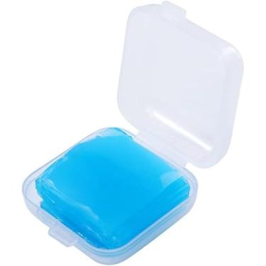 Imagem de Qintreesify 1 caixa/6 peças quadradas pintura diamante argila diamante arte pintura cola cera lama perfuração diamante kits de cera com caixa de armazenamento (2,5 x 2,5 cm) (azul)