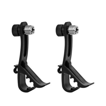 Imagem de Geekria para criadores clipe de microfone de aro de tambor, braçadeira de microfone universal compatível com Shure BETA 52A, PGA56, clipe de microfone de bateria ajustável, suprimentos de instrumentos