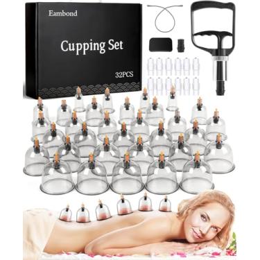 Imagem de Eambond Kit de ventosas para terapia de massagem, conjunto de ventosas fisioterapia chinesa de silicone em casa, ferramenta profissional de ventosas musculares com bomba e copos de vácuo para redução