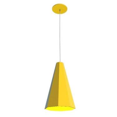 Imagem de Lustre Pendente Facetado Cônico 35x21cm 1xE27 Em Madeira - FOXLustres,