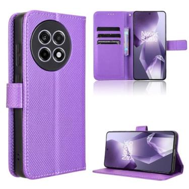 Imagem de Elubugod Capa de couro compatível com OnePlus ACE 5, capa flip de couro PU compatível com OnePlus 13R 5G CPH2647 CPH2645 / ACE 5 Pro 5G capa roxa