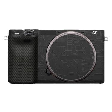 Imagem de JERXTTON Adesivo de capa de câmera para Sony A6400 A6300, película protetora, antiarranhões, decoração e resistência ao desgaste (Circuit Black)