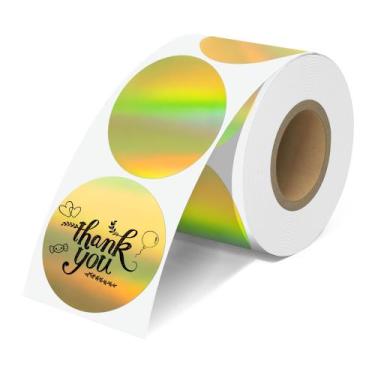 Imagem de Etiquetas Térmicas JOYIT Holográficas Douradas - 2" - 500 Unidades Red