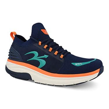 Imagem de GDEFY MATeeM Cross-Trainer Tênis masculino híbrido VersoShock para alívio da dor com suporte, Azul-marinho, laranja, 9