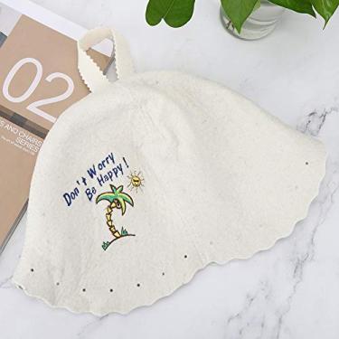 Imagem de Chapéu de Sauna Chapéu de Feltro de lã Leve Acessórios de Sauna Feminino Masculino Cor Branca