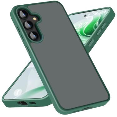 Imagem de Joyinteng Capa para Samsung Galaxy A35 5G sem impressões digitais/arranhões translúcida PC traseira TPU bumper híbrida fina à prova de choque A35 5G verde fosco