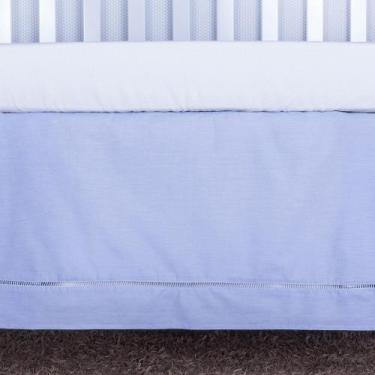 Imagem de Saia de Berço com Ponto Palito Azul - Giz de Cor