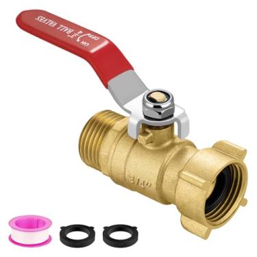 Imagem de Mangueira de jardim válvula de corte de latão sólido 3/10.2 cm GHT mangueira de água válvula de desligamento válvula de esfera de mangueira resistente equipada com junta giratória giratória de 360