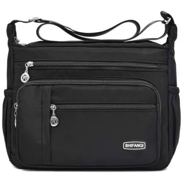 Imagem de SHIFANQI Bolsa transversal para mulheres, bolsas transversais com vários bolsos para mulheres, bolsa de ombro feminina, bolsas de viagem e bolsas de mão, Grande - preta, Large