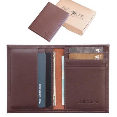 Imagem de Carteira Masculina Slim Couro Legítimo Marca Bellvolpe, Marrom