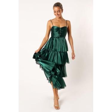 Imagem de Petal & Pup Vestido longo feminino Jace em camadas, Esmeralda brilhante, GG