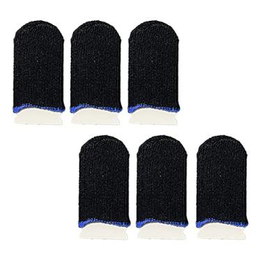 Imagem de Pegas leves e confortáveis para jogos móveis, pacote com 6, preto e azul