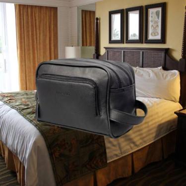 Imagem de Necessaire masculina de couro preta zup - Zup Bags