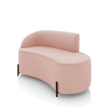 Imagem de Sofá 2 Lugares Orgânico 140cm Pé Ferro Preto Morgan Veludo D03 - D`Rossi