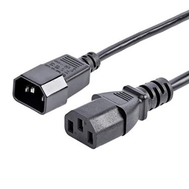 Imagem de StarTech. com Extensão de cabo de alimentação de computador padrão de 1,8 m - IEC 60320 C14 para IEC 60320 C13-1,8 m - Preto (PXT100)