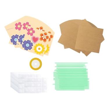 Imagem de Colaxi FLOR BOUQUET KIT CRAÇO BUCET de BOUQUET ORNAMENTO DIY DIY, faça seu próprio buquê floral, para atividades, Dia dos Professores, 48 Peças