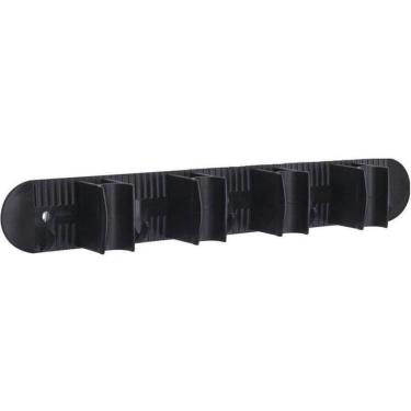 Imagem de Porta Vassouras 5 Ganchos E 4 Encaixes De Plástico Preto