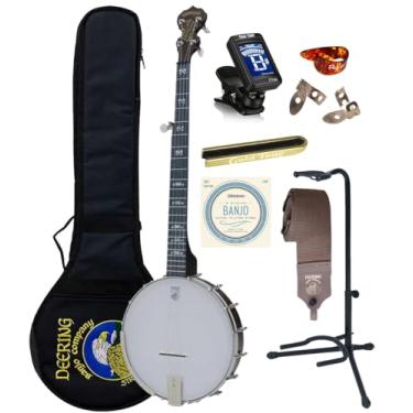 Imagem de Banjo Deering Artisan Goodtime de 5 cordas nas costas abertas - Mancha marrom escuro com pontas de 5ª corda, afinadores planetários e pacote Instrument Alley Openback