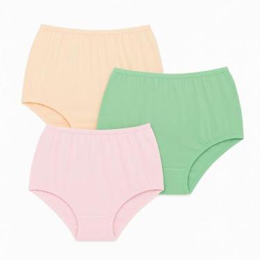 Imagem de 6 Calcinhas Plus Size Luminate 0162 Rosa Pessego Verde, 48, Sortidos