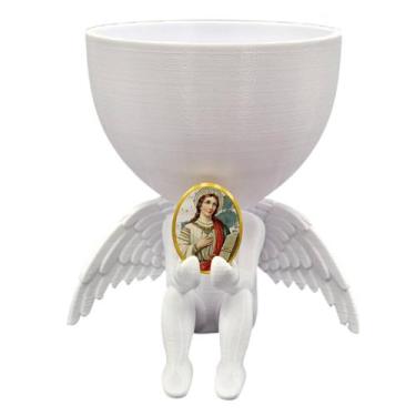 Imagem de Anjo da Guarda Anjinho Santa Cecilia Vasinho Decoração - Point da Fe