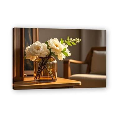 Imagem de Xícara de chá Garden Oasis Cozy Town Impressão em tela paisagem de aldeia quente arte de parede para decoração de escritório doméstico envolto em galeria 80 x 120 cm