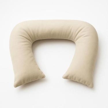 Imagem de Almofada Amamentação Suede Bege Fibra Siliconada Confort - New Belle E