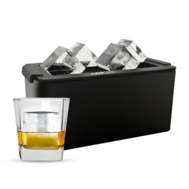 Imagem de Máquina de gelo transparente Clearcube – Sistema de congelamento direcional de 6 peças – Faz 8 cubos de gelo jumbo de 5 cm cristalinos – tampa sem odor, sem queimaduras no freezer – Perfeito para