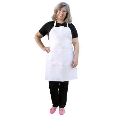Imagem de Avental Brim Plus Size com Bolso - Demorgan Uniformes, Branco, U