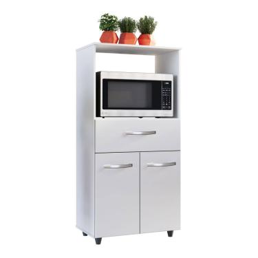 Imagem de Armário de Cozinha Multiuso Luna 60cm com 02 Portas e Nicho Integrado Branco - Abmaza