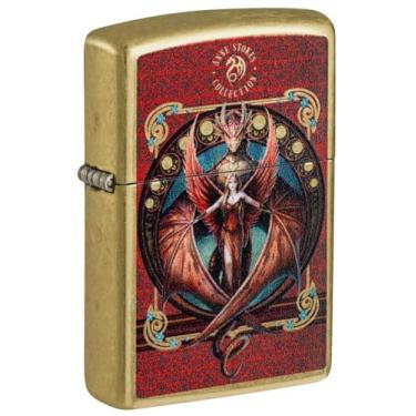 Imagem de Zippo Anne Stokes Copperwing Dragon Design Street Brass Pocket Lighter