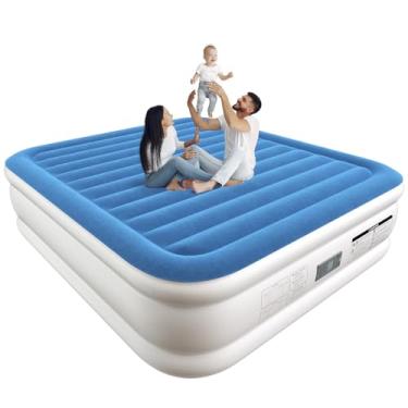 Imagem de Lavisx Colchão King Air Bed de 50 cm de altura com bomba embutida, 1 botão para começar a inflar, esvaziar 3 minutos, colchão de ar inflável, adequado para ambientes internos e externos