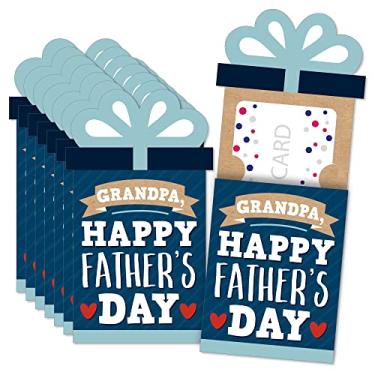 Imagem de Big Dot of Happiness Grandpa, Happy Father's Day - We Love Grandfather Money and Gift Card Sleeves - Porta-cartões de presente Nifty - Conjunto de 8