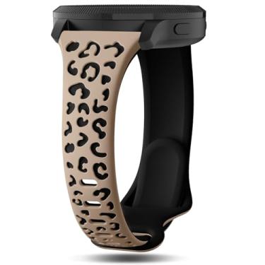 Imagem de Strisinho Pulseiras finas de silicone leopardo de 18 mm, 20 mm, compatíveis com Garmin Venu 2S/Venu 3S/Vivoactive 4S/Vivomove 3S/Vivoactive 6/5/Venu/Venu Sq/Forerunner 165, pulseira de relógio Cheetah