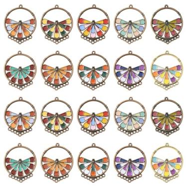 Imagem de DanLingJewelry 20 peças estilo tibetano lustre esmaltado componentes elos antigos bronze vintage pingentes conector para fazer joias boho faça você mesmo