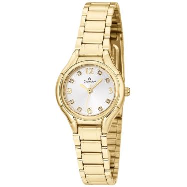 Imagem de Relógio Champion Feminino Dourado Strass Pequeno Ch24964h
