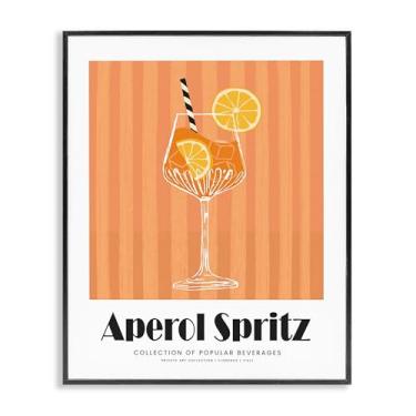Imagem de Stupell Industries Clássico Aperol Spritz Preto Emoldurado Giclee Art Design por Lettered and Lined, 40 x 50 cm
