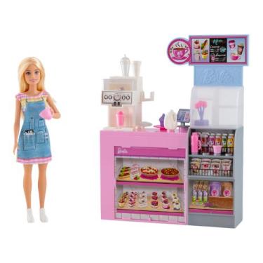Imagem de Playset Barbie Profissões Cafeteria Mattel  - 16 Peças