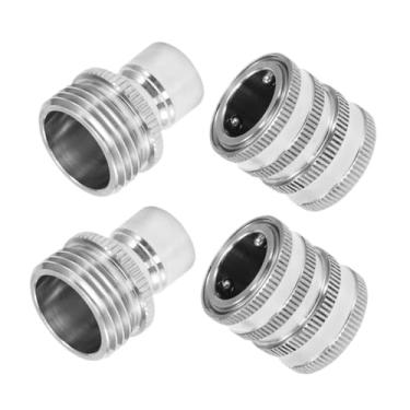 Imagem de Gralara 4x Mangueira de jardim de conexão rápida, encaixe de mangueira de água de 3/4 de polegada, substitui peças de máquina, conector de liberação rápida à, aÇo InoxidÁvel