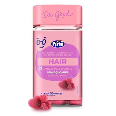 Imagem de Hair Fini Sabor Morango Com 60 Gomas Sem Açúcares - Dr. Good