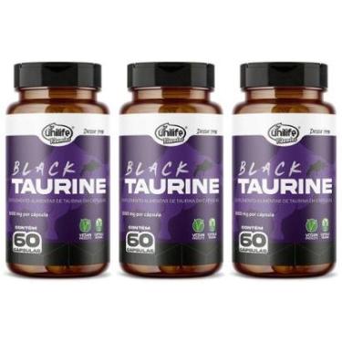 Imagem de Kit 3 Black Taurine 60 Cápsulas 1000mg Taurina Unilife-Unissex