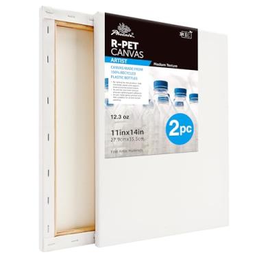 Imagem de PHOENIX Tela Esticada 28X35 Cm R-Pet Para Pintura, Pacote Com 2 Unidades - Feita Garrafas Plásticas 100% Recicladas, Telas Em Branco Resistentes De 355 G, Óleo E Acrílico