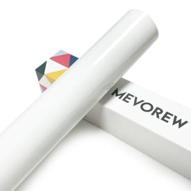 Imagem de MEVOREW Vinil De Transferência Térmica White Flock Htv, Rolo 30,5 Cm X 1,8 M Para Camisetas, Flocado Passar A Ferro Em Máquina Cricut E Prensa - Fácil Cortar (Branco)