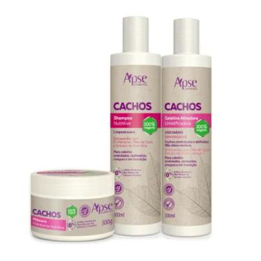 Imagem de Kit Tratamento Cachos Apse Shampoo, Mascara e Gelatina - Aspe