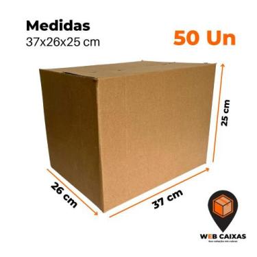 Imagem de 50 caixas de papelão 37x26x25 cm - Web Caixas RP