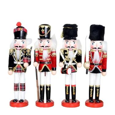 Imagem de ENLAYER Peças De 12 Polegadas Boneco Quebra-Nozes Natal, Decorações Madeira Pura Pintadas À Mão, Presente Festivo Colecionável Para Mesa Inverno, Lareira