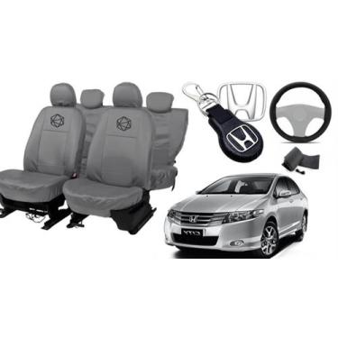 Imagem de Kit capa couro City 09-16 + volante e chave de brinde - ferro tech br