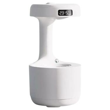 Imagem de Umidificador de Ar Antigravidade, 800ml, USB, Display Digital, Spray Fino, Silencioso, Branco