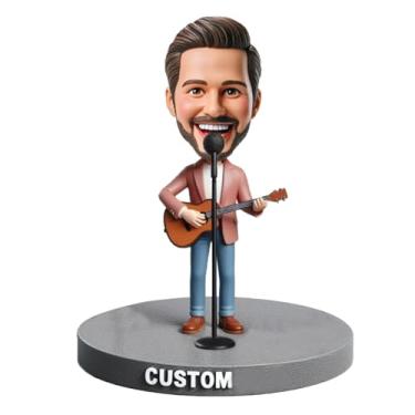 Imagem de Bobblehead de violão acústico feito à mão a partir de fotos para amantes de música folclórica ideal para decoração de casa, lembrança personalizada exclusiva